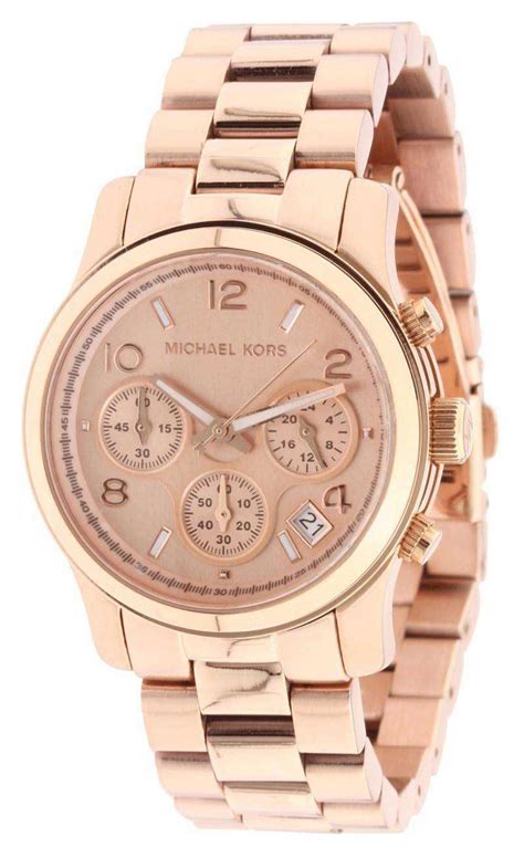 michael kors herren chronograph rosegold|michael kors gold watch women.